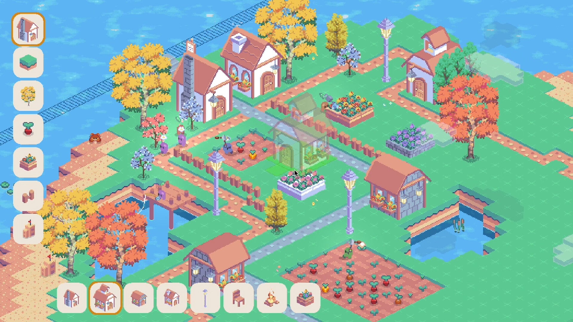 Plop down cities in Gourdlets' free demo, a Townscaper-like with cute visitors